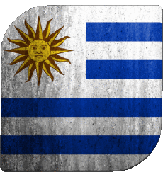 Drapeaux Amériques Uruguay Carré 