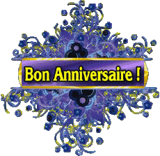 Mensajes Francés Bon Anniversaire Floral Fondo transparente 009 
