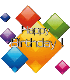 Messages English Happy Birthday Abstract - Geometric Transparent Background 014 