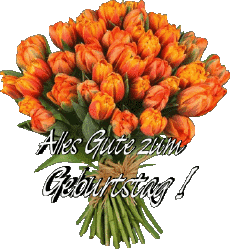 Messages German Alles Gute zum Geburtstag Blumen Transparent Background 012 