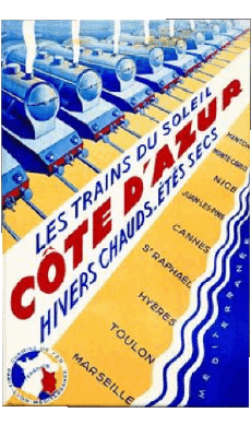 Humor -  Fun Retro Posters - Places France Cote d Azur 