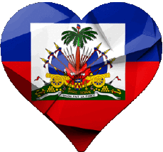 Banderas América Haití Corazón 
