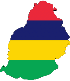 Bandiere Africa Mauritius Carta Geografica 