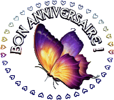 Nachrichten Französisch Bon Anniversaire Papillons 001 