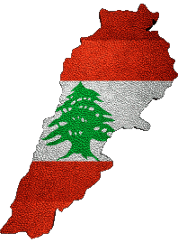 Flags Asia Lebanon Map 