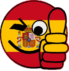 Fahnen Europa Spanien Smiley - OK 