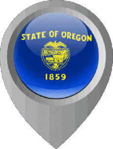 Fahnen Amerika U.S.A - States Oregon Standort-Pin 