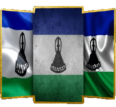 Drapeaux Afrique Lesotho Forme 02 