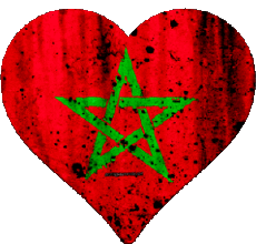 Drapeaux Afrique Maroc Coeur 