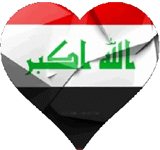 Banderas Asia Iraq Corazón 