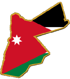 Fahnen Asien Jordan Karte 