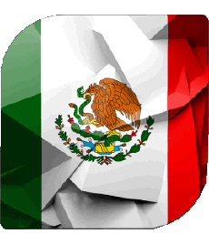 Drapeaux Amériques Mexique Carré 
