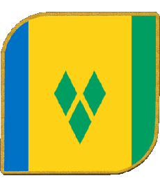 Flags America Saint Vincent and the Grenadines Square 