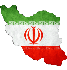 Flags Asia Iran Map 