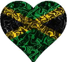 Flags America Jamaica Heart 