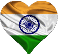 Bandiere Asia India Cuore 