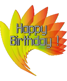 Messages Anglais Happy Birthday Abstract - Geometric Fond Transparent 005 