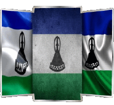 Fahnen Afrika Lesotho Form 02 