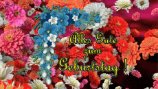 Messagi Tedesco Alles Gute zum Geburtstag Blumen Sfondo animato 004 