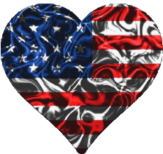 Drapeaux Amériques U.S.A Coeur 