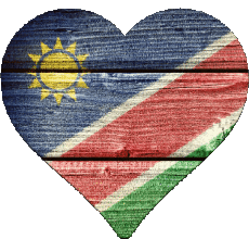 Drapeaux Afrique Namibie Coeur 