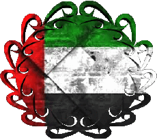 Drapeaux Asie Emirats Arabes Unis Forme 01 