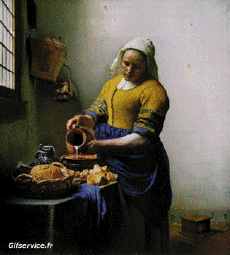 Humor -  Fun Morphing - Sehen Sie aus wie Maler Künstler Eindämmung Covid Kunst Nachbildungen Getty Herausforderung - Johannes  Vermeer 