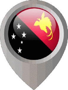 Banderas Oceanía Papúa Nueva Guinea Marcador de ubicación 