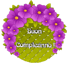 Nachrichten Italienisch Buon Compleanno Floreale 019 