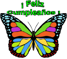 Mensajes Español Feliz Cumpleaños Mariposas 002 