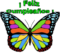Messages Spanish Feliz Cumpleaños Mariposas Transparent Background 002 