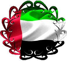 Drapeaux Asie Emirats Arabes Unis Forme 01 