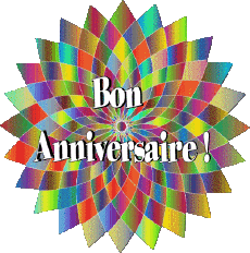Messages Français Bon Anniversaire Abstrait - Géométrique Fond Transparent 022 