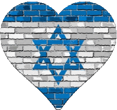 Fahnen Asien Israel Herz 