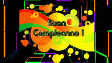 Messages Italian Buon Compleanno Astratto - Geometrico Animated Background 001 