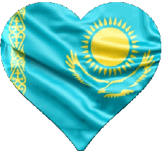 Bandiere Asia Kazakistan Cuore 