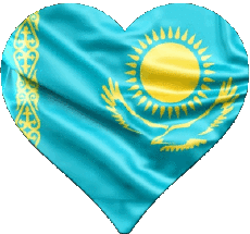 Drapeaux Asie Kazakstan Coeur 