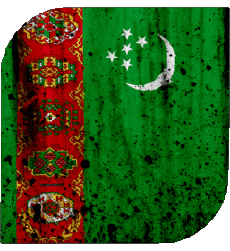 Flags Asia Turkmenistan Square 