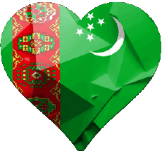 Flags Asia Turkmenistan Heart 