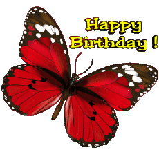 Messages Anglais Happy Birthday Butterflies 004 