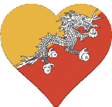 Fahnen Asien Bhutan Verschiedene 