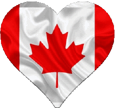 Drapeaux Amériques Canada Coeur 