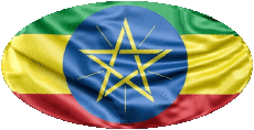 Drapeaux Afrique Ethiopie Ovale 01 