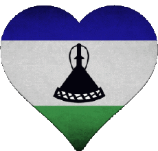 Bandiere Africa Lesotho Cuore 