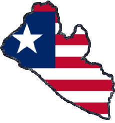 Banderas África Liberia Mapa 
