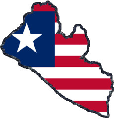 Flags Africa Liberia Map 