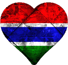 Bandiere Africa Gambia Cuore 