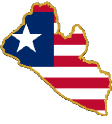 Bandiere Africa Liberia Carta Geografica 