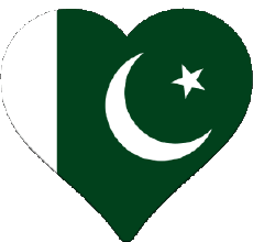 Banderas Asia Pakistán Corazón 