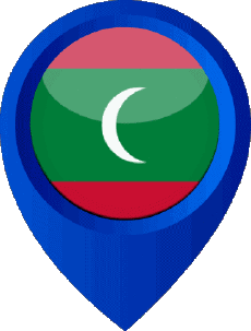 Flags Asia Maldives Location Pin 